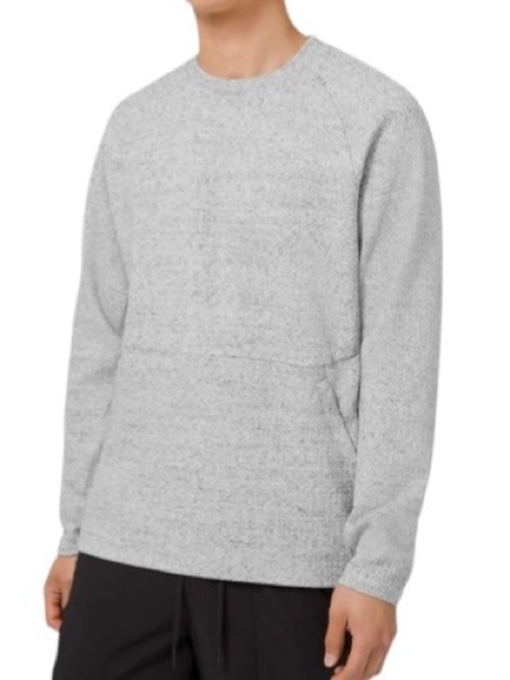 Lululemon At Ease Crew Sweatshirt Heathered Melody Light Grey Knit Men's Large